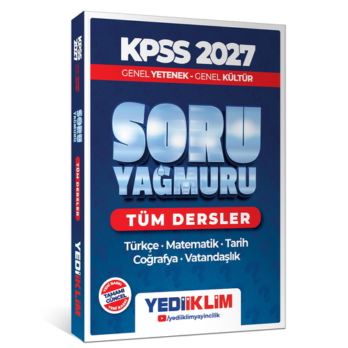 KPSS Genel Yetenek Genel Kültür Tüm Dersler Soru Yağmuru Yediiklim Yayınları 2027