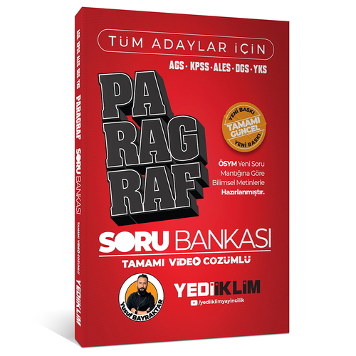 AGS KPSS ALES DGS YKS Tüm Adaylar İçin Paragraf Soru Bankası Yediiklim Yayınları 2025