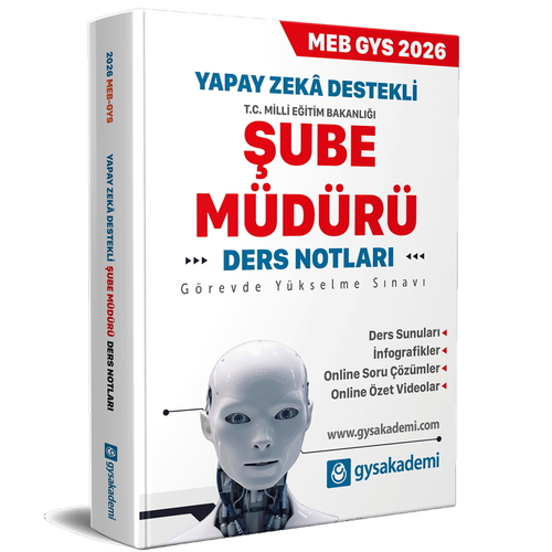 GYS MEB Milli Eğitim Bakanlığı Şube Müdürü Ders Notları gysakademi Yayınları 2026