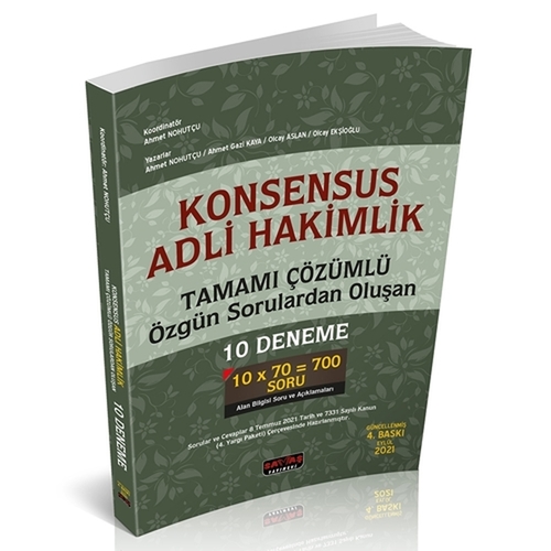 Kelepir Ürün İadesizdir - KONSENSUS Adli Hakimlik 10 Deneme Savaş Yayınları Eylül 2021
