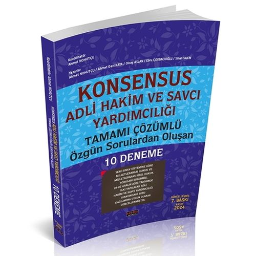 Kelepir Ürün İadesizdir - KONSENSUS Hakim ve Savcı Yardımcılığı 10 Deneme Savaş Yayınları 2024