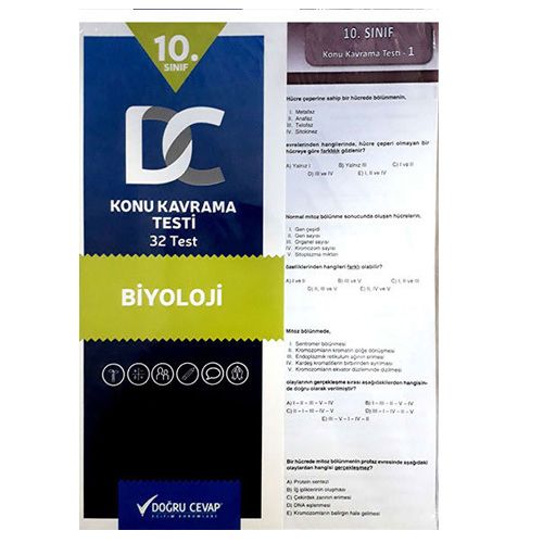 10. Sınıf Biyoloji Konu Kavrama Testi Doğru Cevap Yayınları