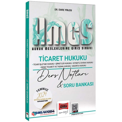 HMGS Ticaret Hukuku Ders Notları ve Soru Bankası Yargı Yayınları 2024