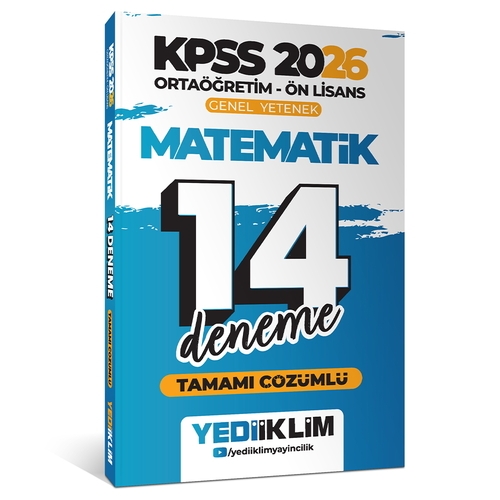 KPSS Ortaöğretim Ön Lisans Genel Yetenek Matematik 14 Deneme Yediiklim Yayınları 2026