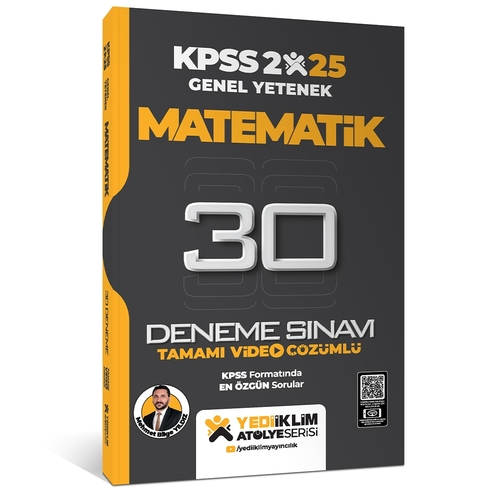 KPSS Matematik Tamamı Video Çözümlü 30 Deneme Yediiklim Yayınları 2025