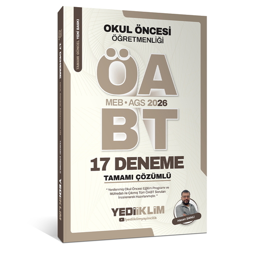 MEB AGS ÖABT Okul Öncesi Öğretmenliği Tamamı Çözümlü 17 Deneme Sınavı Yediiklim Yayınları 2026