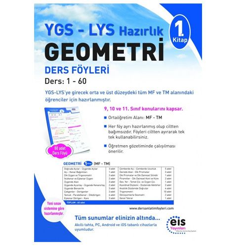 YGS - LYS Geometri 1. Kitap Ders Anlatım Föyleri EİS Yayınları