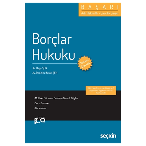 Başarı Borçlar Hukuku Tamamı Çözümlü Soru Bankası - Özge Şen, İbrahim Burak Şen