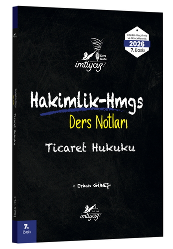 Hakimlik HMGS Ders Notları Ticaret Hukuku İmtiyaz Yayınları 2026