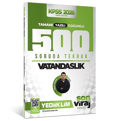 KPSS Son Viraj Serisi Vatandaşlık 500 Soruda Genel Tekrar Kampı Yediiklim Yayınları 2026