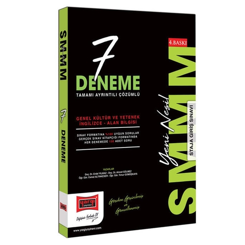 SMMM Tamamı Çözümlü 7 Deneme Sınavı Yargı Yayınları 2023