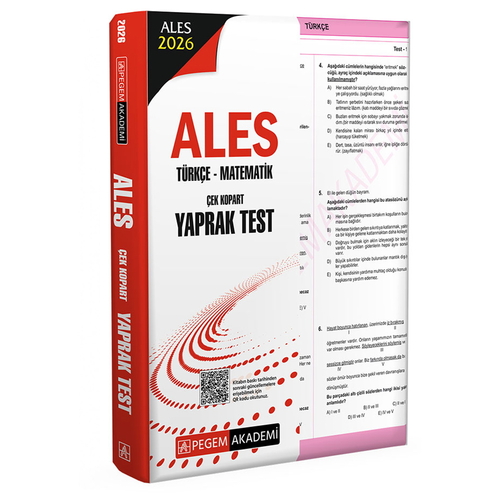 ALES Türkçe-Matematik Çek Kopart Yaprak Test Pegem Akademi Yayınları 2026