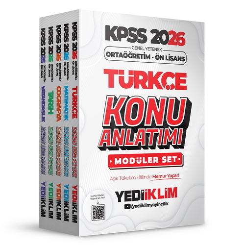 KPSS Ortaöğretim Ön Lisans Genel Yetenek Genel Kültür Konu Anlatımı Modüler Set Yediiklim Yayınları 2026