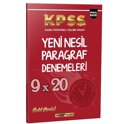 KPSS Yeni Nesil Paragraf Denemeleri 9x20 Kariyer Meslek Yayınları