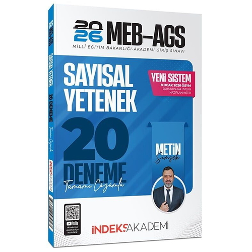 MEB AGS Sayısal Yetenek 20 Deneme Tamamı Çözümlü İndeks Akademi Yayınları 2026