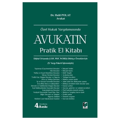 Özel Hukuk Yargılamasında Avukatın Pratik El Kitabı - Halil Polat