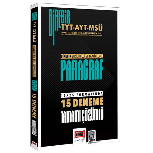 Birebir TYT AYT MSÜ Paragraf Tamamı Çözümlü 15 Deneme Sınavı Yargı Yayınları 2026