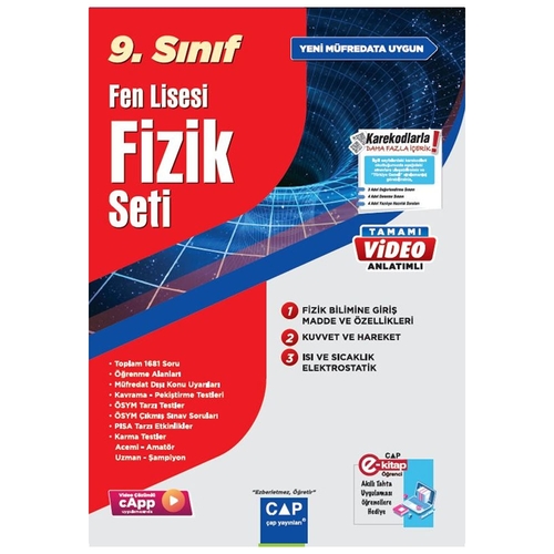 9. Sınıf Fen Lisesi Fizik Seti Çap Yayınları