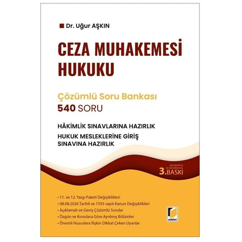 Ceza Muhakemesi Hukuku 520 Soru Çözümlü Soru Bankası HMGS - Uğur Aşkın