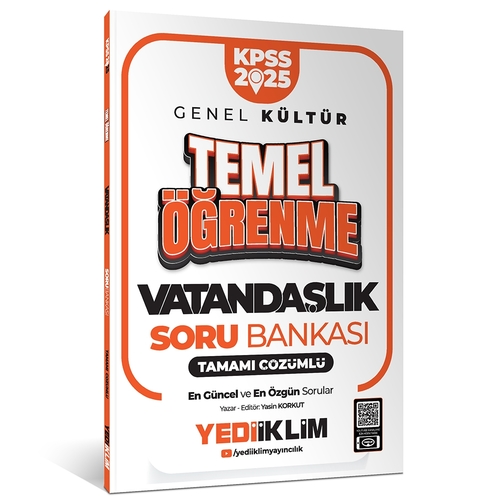 KPSS Genel Kültür Temel Öğrenme Vatandaşlık Soru Bankası Yediiklim Yayınları 2025
