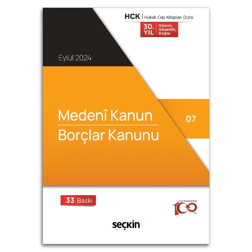 Medeni Kanun Borçlar Kanunu - Seçkin Yayınevi Kanun Metinleri Eylül 2024