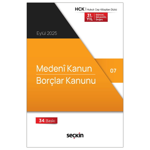 Medeni Kanun Borçlar Kanunu - Seçkin Yayınevi Kanun Metinleri Eylül 2025