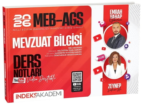 MEB AGS Akademisi Mevzuat Bilgisi Video Ders Notları İndeks Akademi Yayınları 2026