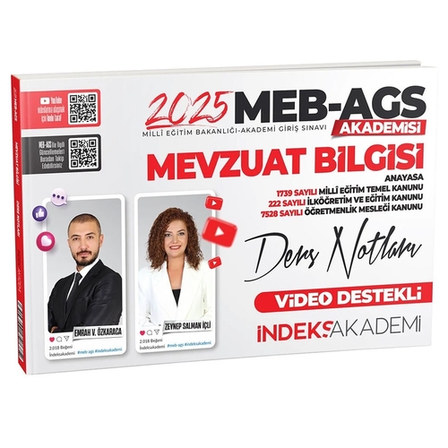 MEB AGS Akademisi Mevzuat Bilgisi Video Ders Notları İndeks Akademi Yayınları 2025