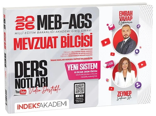 MEB AGS Akademisi Mevzuat Bilgisi Video Ders Notları İndeks Akademi Yayınları 2026
