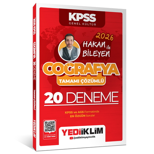 KPSS Coğrafya Tamamı Çözümlü 20 Deneme Yediiklim Yayınları 2026