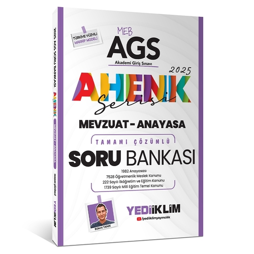 MEB AGS Ahenk Serisi Mevzuat Anayasa Soru Bankası Yediiklim Yayınları 2025