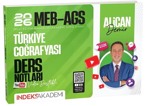 MEB AGS Türkiye Coğrafyası Video Ders Notları İndeks Akademi Yayınları 2026