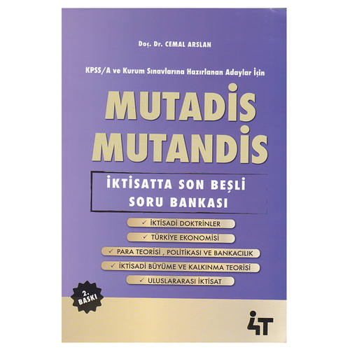 Mutadis Mutandis İktisatta Son Beşli Soru Bankası Cemal Arslan 4T Yayınları