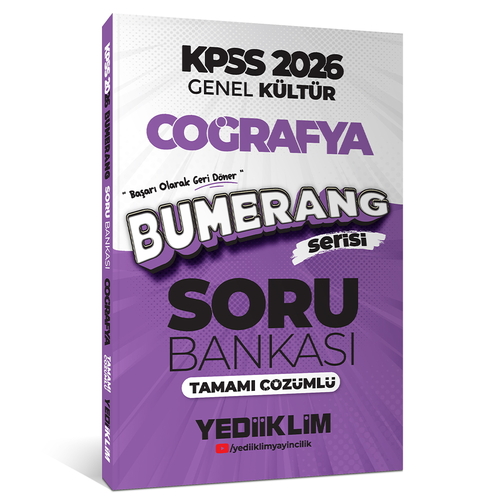 KPSS Genel Kültür Bumerang Coğrafya Soru Bankası Yediiklim Yayınları 2026