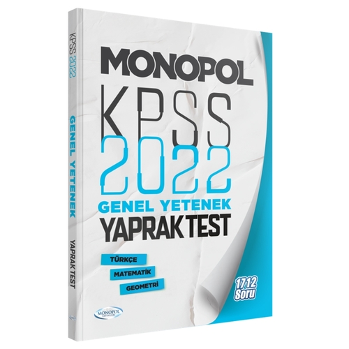 KPSS Genel Yetenek Çek Kopar Yaprak Test Monopol Yayınları 2022