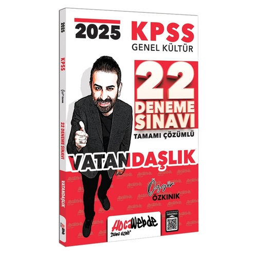 KPSS Genel Kültür Vatandaşlık 22 Deneme Sınavı HocaWebde Yayınları 2025