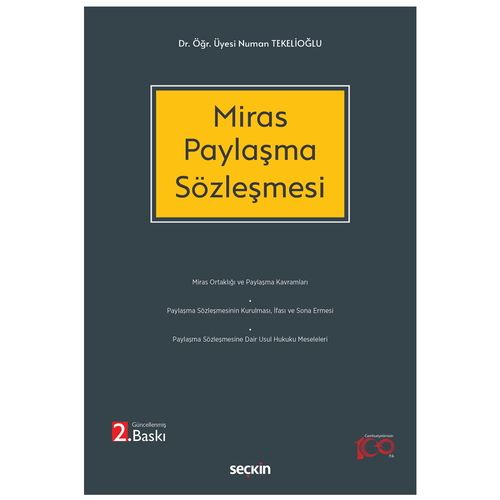 Miras Paylaşma Sözleşmesi - Numan Tekelioğlu