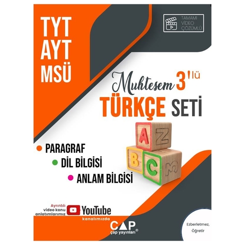 TYT AYT MSÜ Muhteşem 3\'lü Türkçe Seti Çap Yayınları