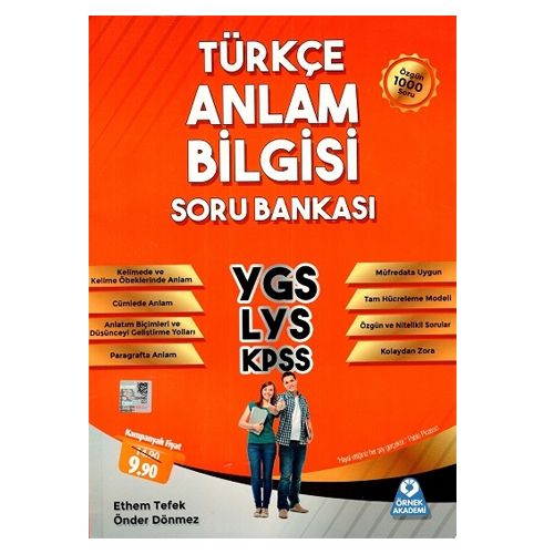 YGS LYS KPSS Türkçe Anlam Bilgisi Soru Bankası Örnek Akademi Yayınları