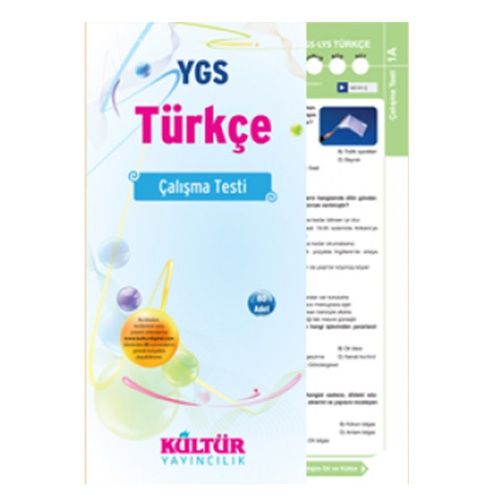 YGS Türkçe Çalışma Testi - Kültür Yayıncılık