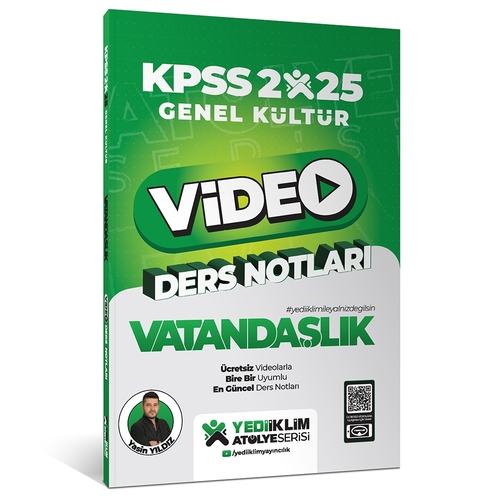 KPSS Atölye Serisi Genel Kültür Vatandaşlık Video Ders Notları Yediiklim Yayınları 2025