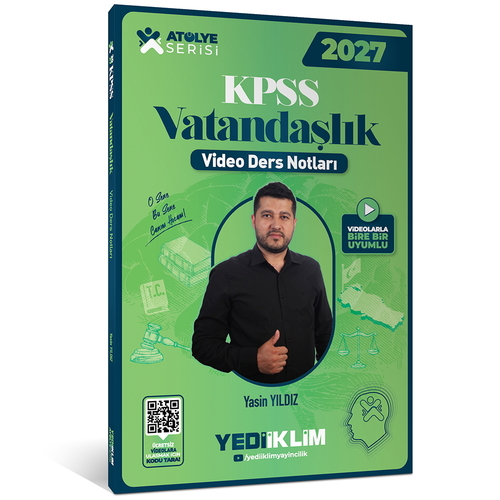 KPSS Atölye Serisi Genel Kültür Vatandaşlık Video Ders Notları Yediiklim Yayınları 2027