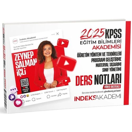 KPSS Eğitim Bilimleri Öğretim Yöntem ve Teknikleri, Program Geliştirme Video Ders Notları İndeks Akademi Yayınları 2025
