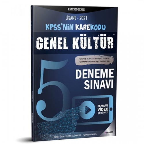 KPSS\'nin KareKodu Lisans Genel Kültür Tamamı Video Çözümlü 5 Deneme Sınavı Paragon Yayınları 2021