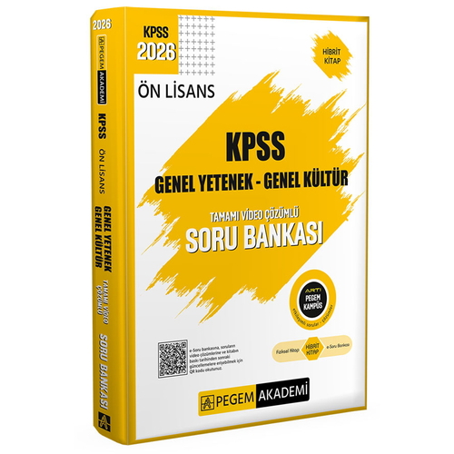 KPSS Ön Lisans Soru Bankası Genel Yetenek Genel Kültür Pegem Akademi Yayınları 2026