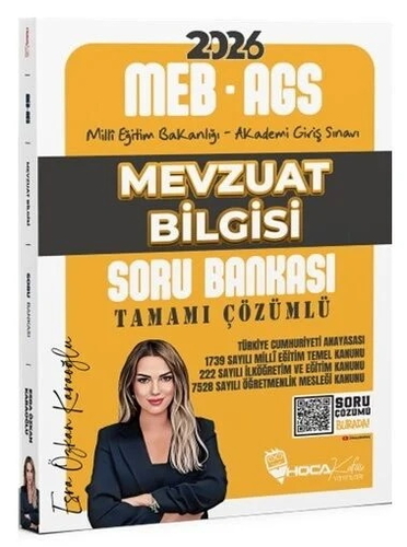MEB AGS Mevzuat Bilgisi Soru Bankası Tamamı Çözümlü Hoca Kafası Yayınları 2026