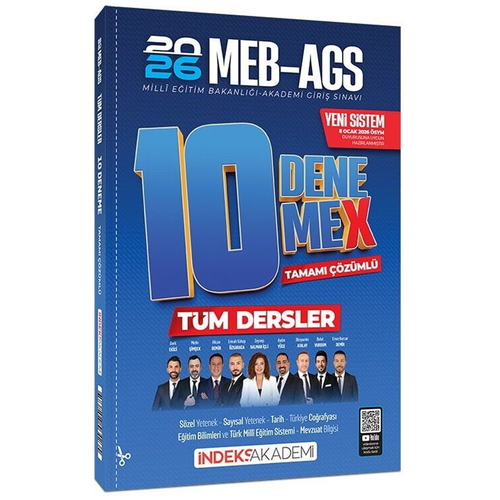 MEB AGS Tüm Dersler 10 DenemeX Tamamı Çözümlü İndeks Akademi Yayınları 2026