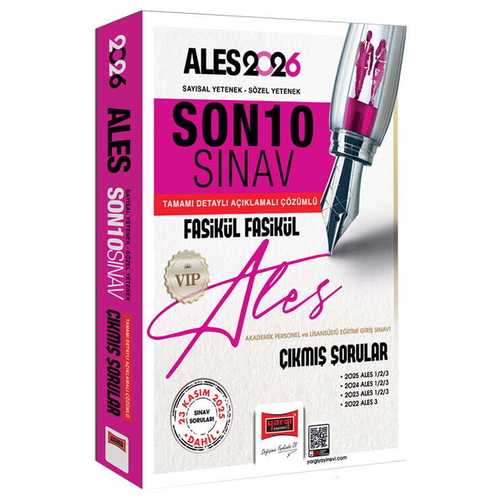 ALES VIP Son 10 Sınav Fasikül Fasikül Çıkmış Sorular (23 Kasım 2025 Sınavı Dahil) Yargı Yayınları 2026
