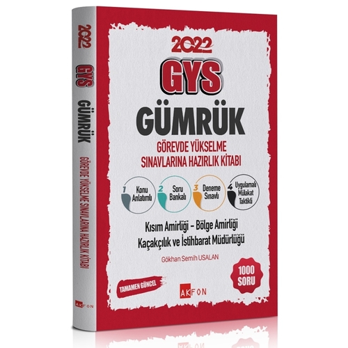 GYS Gümrük Görevde Yükselme Sınavlarına Hazırlık Kitabı Akfon Yayınları 2022