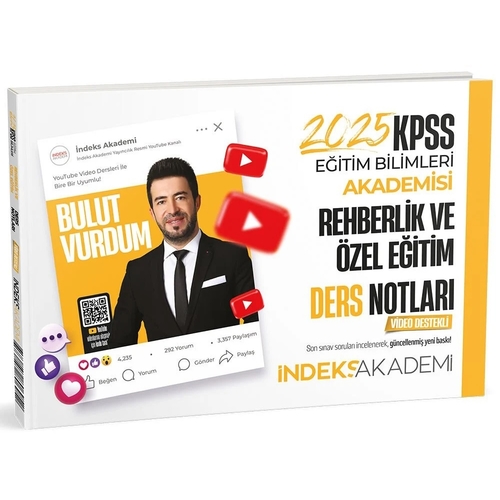 KPSS Eğitim Bilimleri Rehberlik ve Özel Eğitim Video Ders Notları İndeks Akademi Yayınları 2025